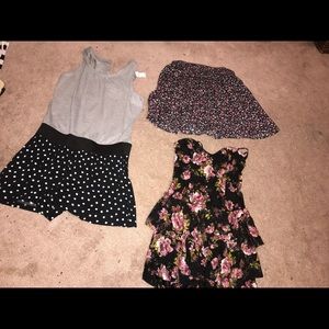 Two rompers one skirt